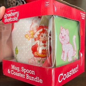 Strawberry Shortcake Mug, Spoon, & Coaster Bundle